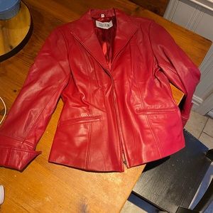 Vintage red leather jacket